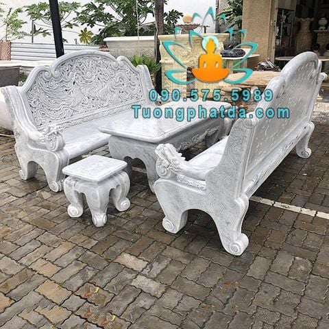 Mẫu Bàn Ghế Đá Tứ Linh Đẹp Đá Non Nước
