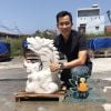 Tượng Cá Chép Hóa Rồng Đá Phun Nước Mini Trang Trí Tiểu Cảnh
