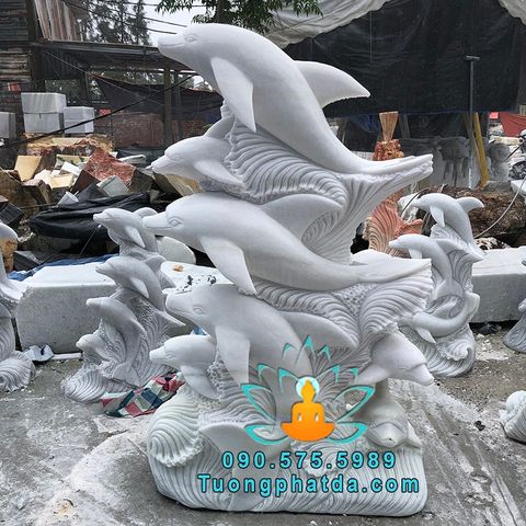 Mẫu Tượng Cá Heo Đá Trang Trí Hồ Bơi Đá Đẹp