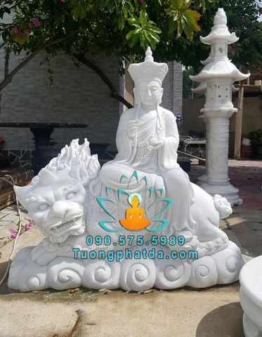 Tượng Địa Tạng Bồ Tát Cưỡi Linh Khuyển bằng đá đẹp