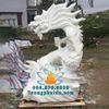 Mẫu Tượng Rồng Đá Trắng Non Nước Đẹp Nguyên Khối