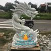 Mẫu Tượng Rồng Đá Trắng Non Nước Đẹp Nguyên Khối