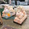 Mẫu Tượng Tỳ Hưu Đá Cẩm Thạch Vàng Đẹp Nguyên Khối
