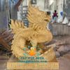 Tượng Ấn Rồng Đá Cẩm Thạch Vàng Đẹp Nguyên Khối