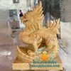 Tượng Ấn Rồng Đá Cẩm Thạch Vàng Đẹp Nguyên Khối