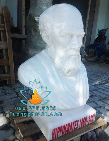 Tượng Bán Thân Ông Hippocrates Bằng Đá Trắng