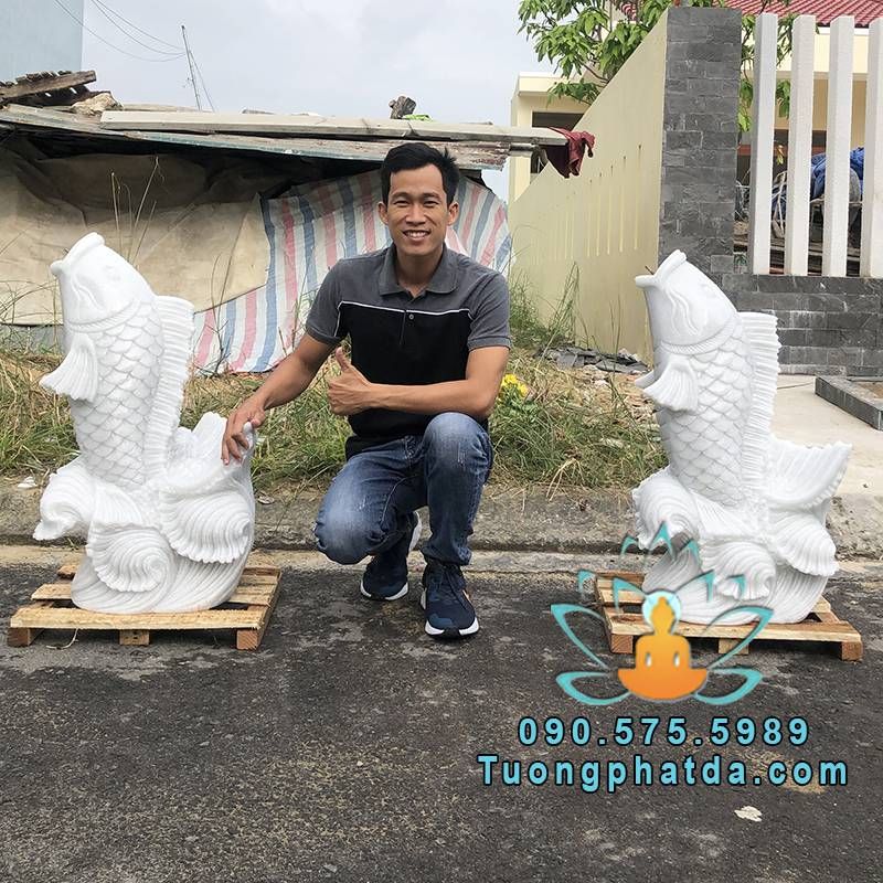 Tượng Cá Chép Đá Phong Thủy Mini Để Hồ Cá Đẹp