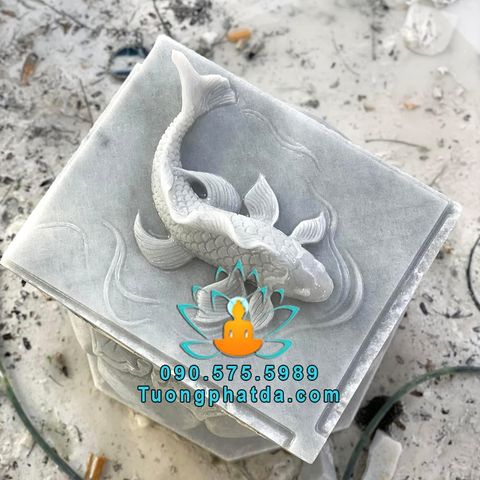 Tượng Cá Chép Đá Phong Thủy Phun Nước Đẹp Tại Hải Dương