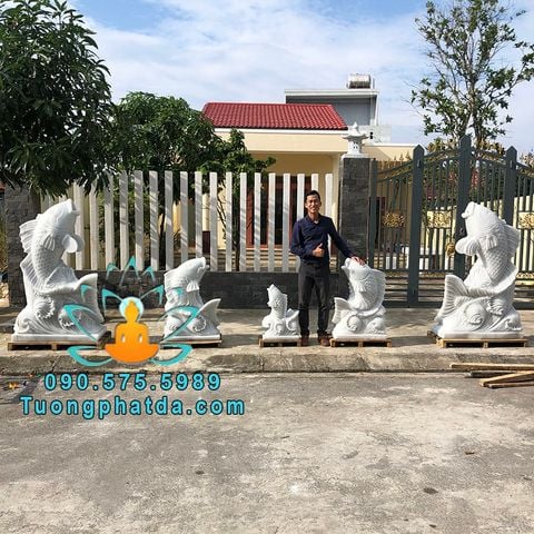 Chế Tác Tượng Cá Chép Đá Phong Thủy Phun Nước Đẹp Tại Lâm Đồng