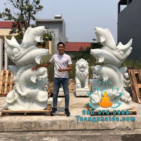 Bán Tượng Cá Chép Đá Phong Thủy Phun Nước Đẹp Tại Sài Gòn