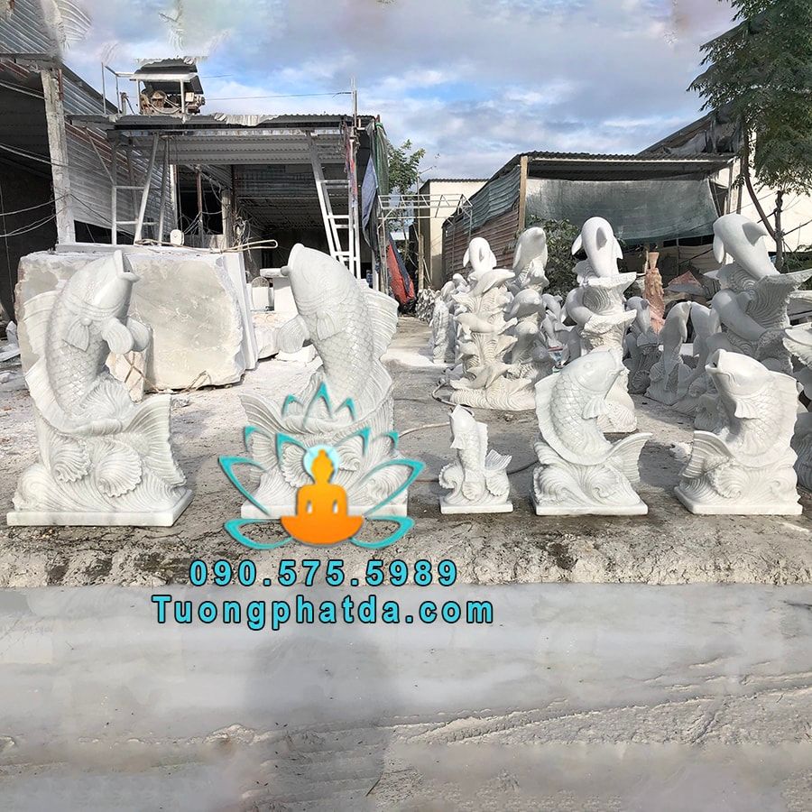 Mẫu Tượng Cá Chép Đá Phong Thủy Phun Nước Đẹp Tại Vũng Tàu