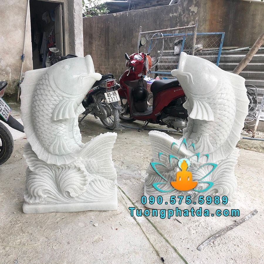 Tượng Cá Chép Đá Phun Nước Phong Thủy Đẹp