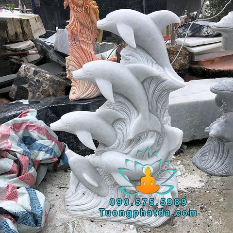 Tượng Cá Heo Bằng Đá Cẩm Thạch Nguyên Khối Đẹp