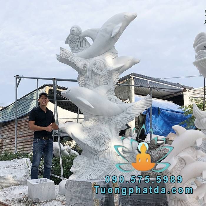 Chế Tác Tượng Cá Heo Phun Nước Đá Mỹ Nghệ Song Toàn