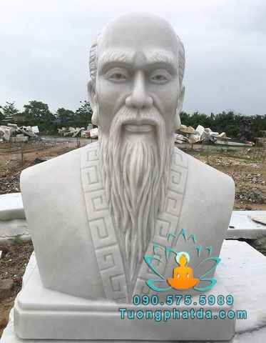 Tượng Chân Dung Hải Thượng Lãn Ông Bằng Đá Trắng Đẹp Giá Tốt