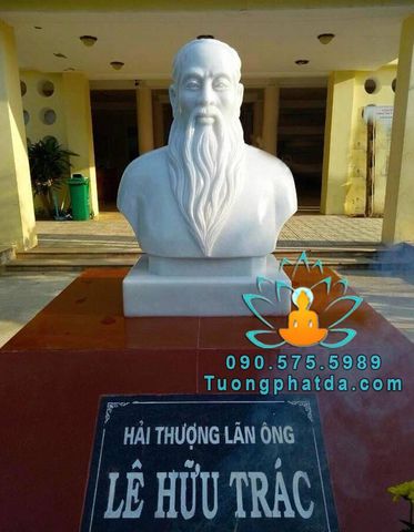 Tượng Chân Dung Ông Lê Hữu Trác Bằng Đá Trắng Đẹp