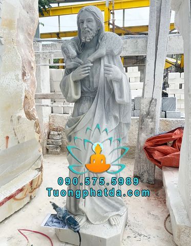 Tượng Chúa Chiên Lành Bằng Đá Xám Đẹp Tại Đồng Nai