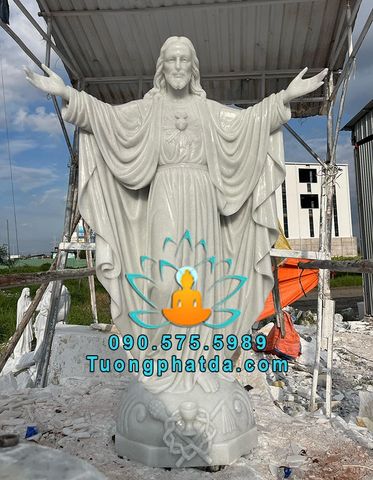 Tượng Chúa Giang Tay Bằng Đá Cẩm Thạch Đẹp