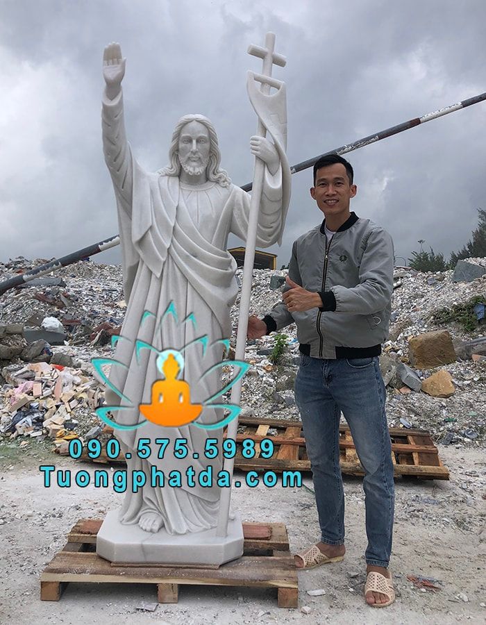 Điêu Khắc Tượng Chúa Phục Sinh Bằng Đá Cẩm Thạch Trắng Đẹp Nhất