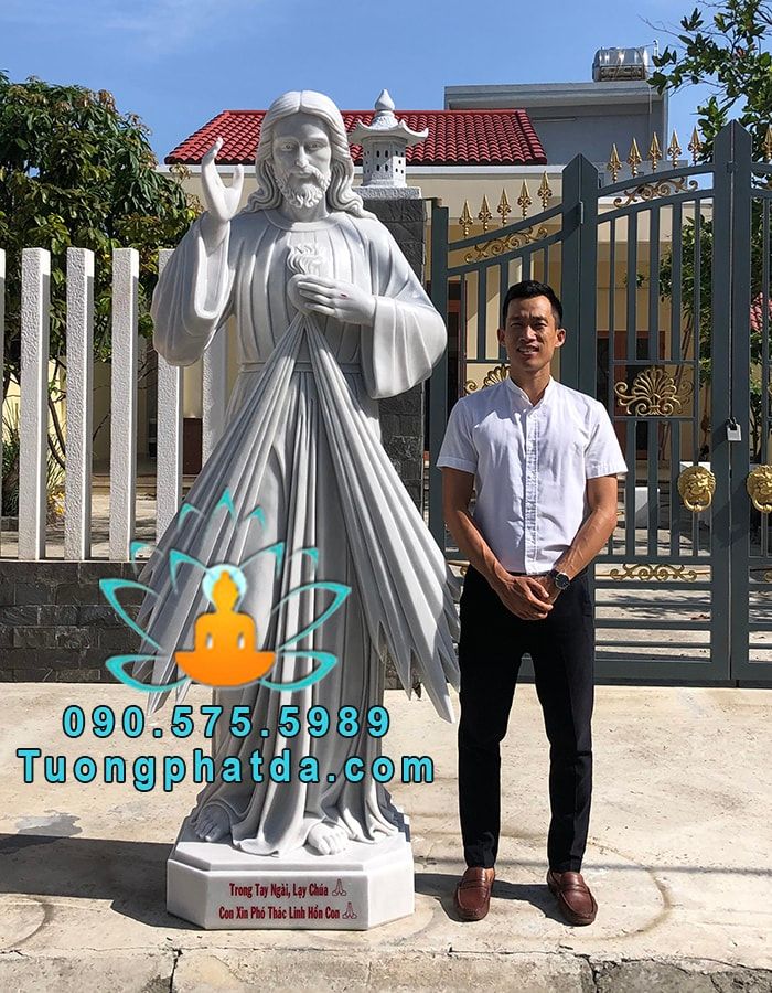 Cung Cấp Tượng Chúa Thương Xót Đá Trắng Đẹp Tại Song Toàn
