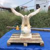 Cung Cấp Tượng Đại Bàng Đứng Bi Cầu Phong Thủy Đá Cẩm Thạch Vàng Đẹp