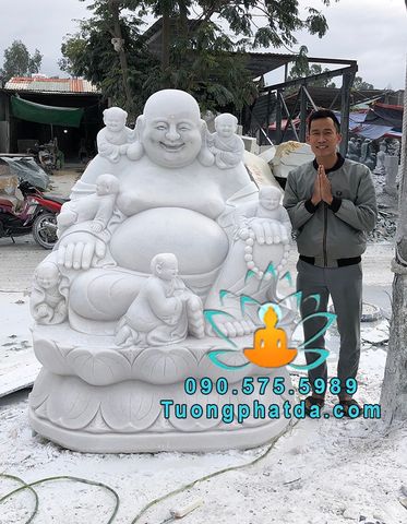 Cung Cấp Tượng Di Lặc Ngũ Phúc Bằng Đá Trắng Đẹp Đà Nẵng