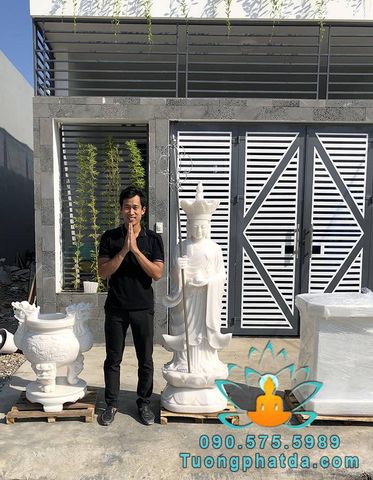 Điêu Khắc Tượng Địa Tạng Bồ Tát Đá Để Khu Mô Gia Tộc Đẹp