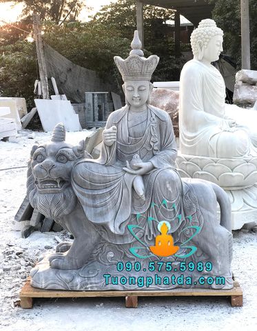 Tượng Địa Tạng Cưỡi Con Đề Thính Bằng Đá Đẹp Tại Lâm Đồng