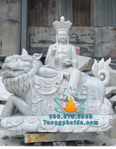 Tượng Địa Tạng Cưỡi Đề Thính Bằng Đá Non Nước Đẹp