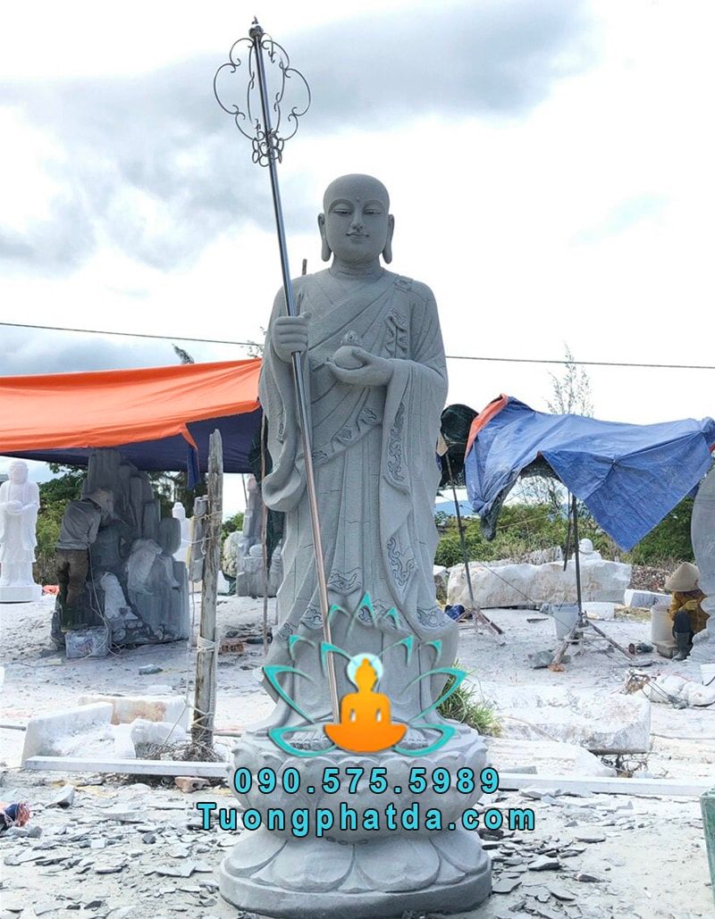 Tượng Địa Tạng Đá Nguyên Khối Đẹp Tại Nam Định