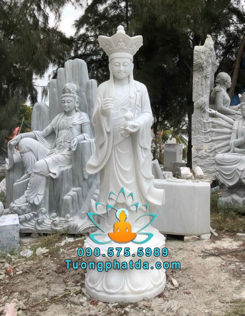 Tượng Địa Tạng Đá Trắng Đẹp Tại Hải Dương