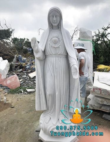 Tượng Đức Mẹ Fatima Bằng Đá Trắng Đẹp Tại Bình Dương