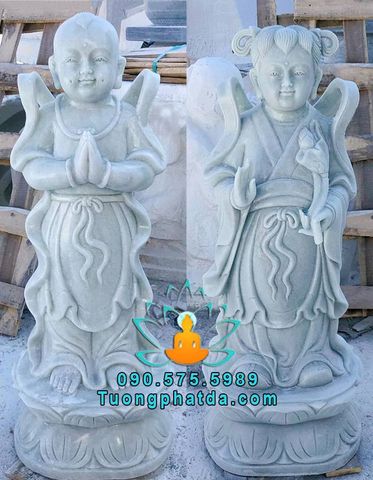 Tượng Kim Đồng Ngọc Nữ Bằng Đá Đẹp Tại Đà Lạt