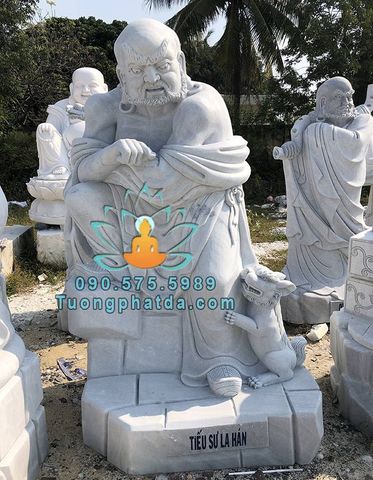 Tượng La Hán Tiểu Sư Bằng Đá Cẩm Thạch Tự Nhiên