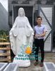 Chế Tác Tượng Đức Mẹ Ban Ơn Bằng Đá Trắng Nguyên Khối Đẹp Cao 2m