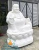 Bán Tượng Phật Di Lặc Cúng Dường Bằng Đá Trắng Nguyên Khối Cao 2m