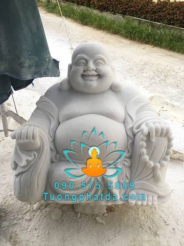 Tượng Phật Di Lặc Nguyên Khối Đá Trắng Đẹp