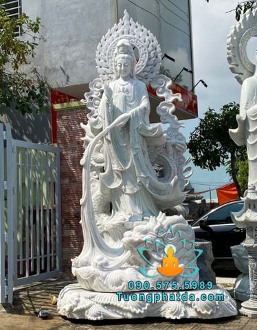 Tượng Phật Bà Quan Âm Cưỡi Rồng Bằng Đá Đẹp Nhất Việt Nam