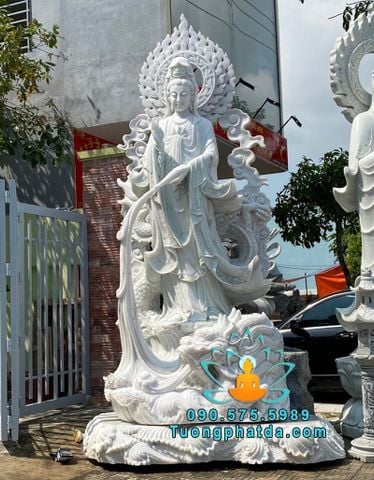 Tượng Phật Bà Quan Âm Cưỡi Rồng Bằng Đá Đẹp Nhất Việt Nam
