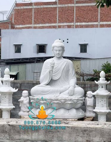 Tượng Phật Thích Ca Niêm Hoa Vi Tiếu Bằng Đá Đẹp Nhất