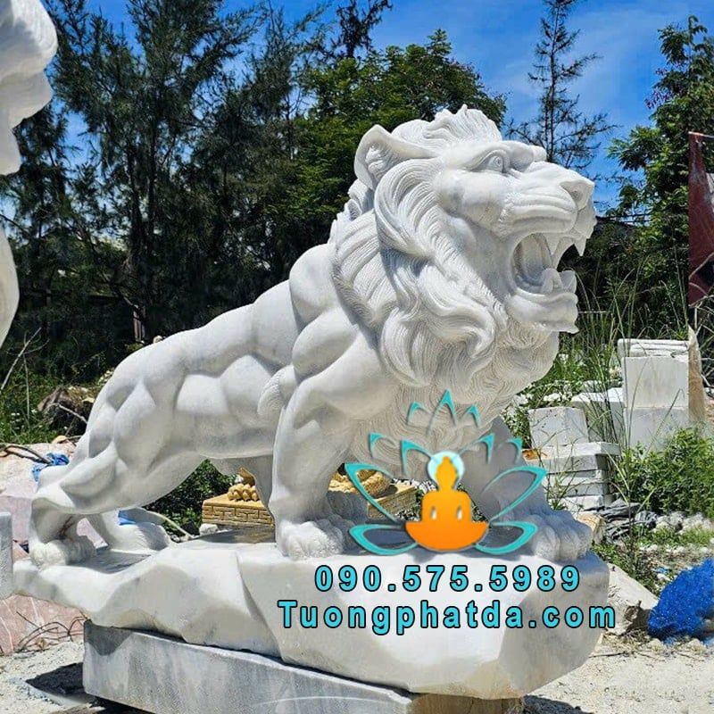 Tượng Sư Tử Đá Trắng Non Nước Đà Nẵng Đẹp