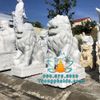Chế Tác Tượng Sư Tử Ngồi Đá Cẩm Thạch Trắng Nguyên Khối