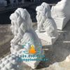 Chế Tác Tượng Sư Tử Ngồi Đá Cẩm Thạch Trắng Nguyên Khối