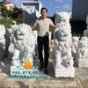 Chế Tác Tượng Sư Tử Ngồi Đá Cẩm Thạch Trắng Nguyên Khối