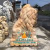 Chuyên Tạc Tượng Sư Tử Ngồi Đá Cẩm Thạch Vàng Đẹp Nhất