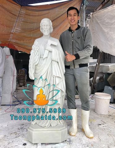 Mẫu Tượng Thánh Giuse Đá Cẩm Thạch Đẹp Cao 1m5