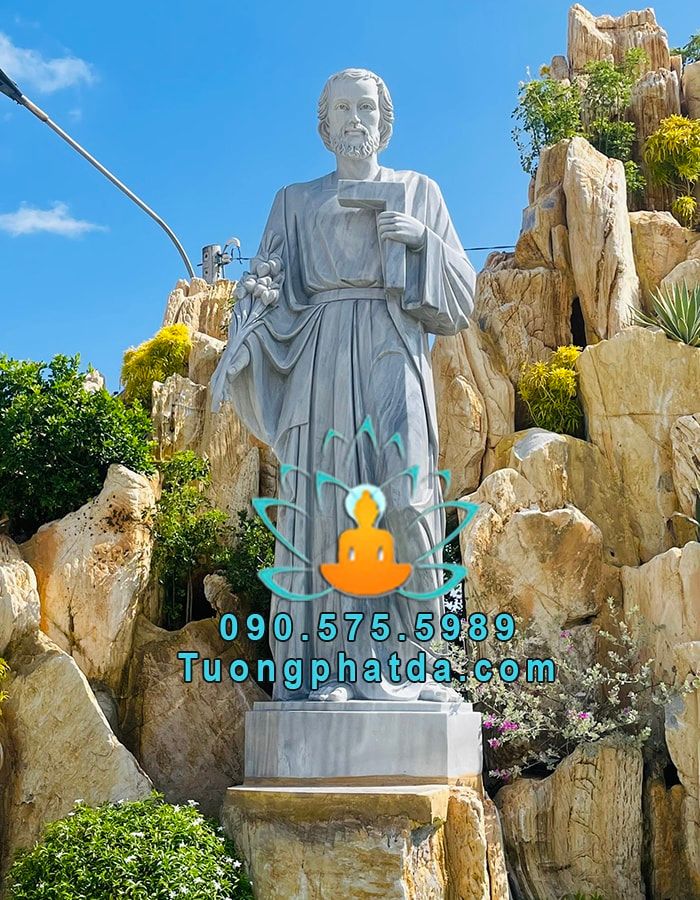 Tượng Thánh Giuse Đá Cẩm Thạch Xám Đẹp Tại Đồng Nai