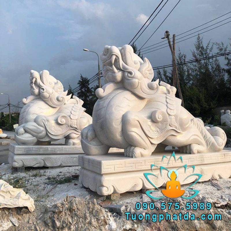 Tượng Tỳ Hưu Đá Trắng Non Nước Đà Nẵng Đẹp