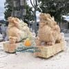 Cung Cấp Tượng Tỳ Hưu Phong Thủy Đá Cẩm Thạch Vàng Trấn Cổng Đẹp