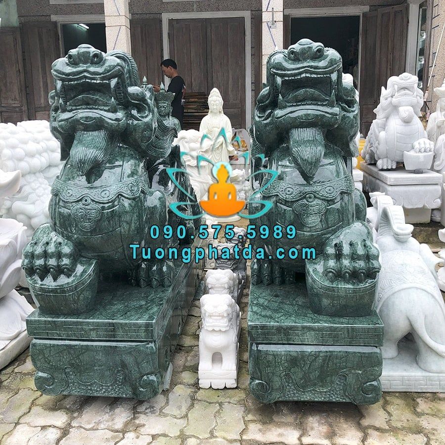 Tượng Tỳ Hưu Phong Thủy Đá Xanh Napoli Ấn Độ Đẹp